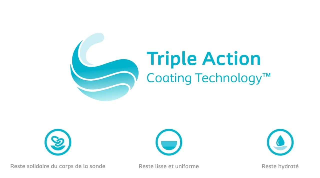Seules les sondes SpeediCath® sont dotées de la technologie de lubrifiants Triple Action™